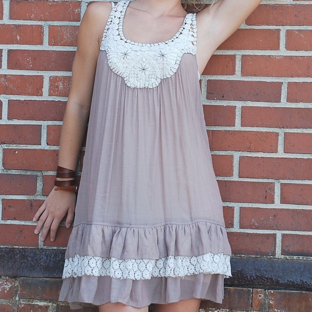 Blue Bird Purple/Grey Semi-Sheer Dress
